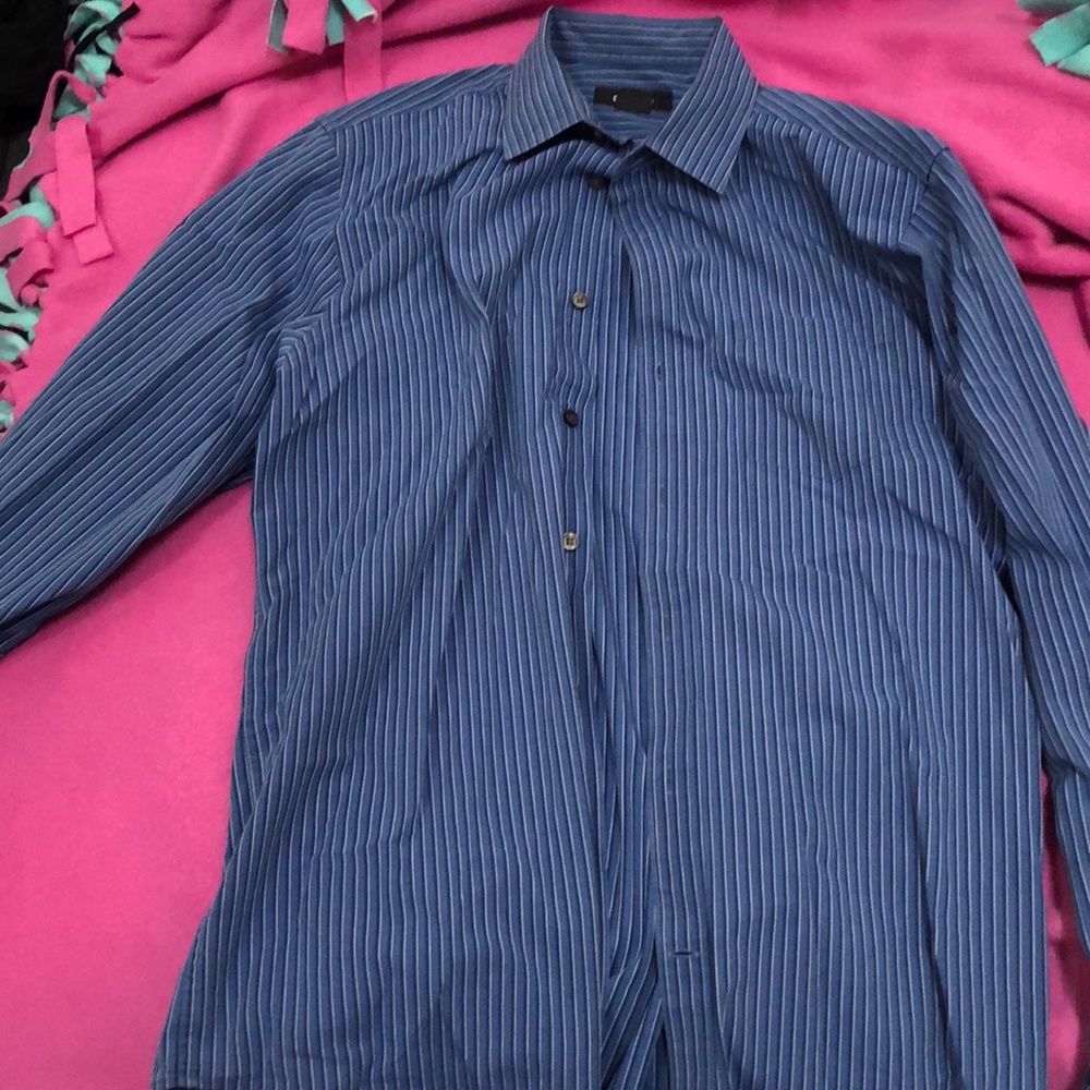 Blue stripped button up